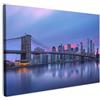 MuchoWow© Quadri Moderni Camera Da Letto Foto Quadro Con Cornice | 60x40 cm - Decorazioni Parete Soggiorno Stampa Su Tela Moderna Casa Salotto PosterNew York - Skyline - Ponte di Brooklyn