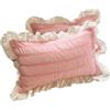 Generic Federa per cuscino con volant, 48 x 74 cm, morbida, traspirante, con chiusura a busta (rosa)