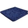 SaRani Tessuto Raso Damascato Ghirigori Floreale Rasatello Lucido per Tappezzeria e Tendaggi Altezza 280cm (Blu, 2,60 metri pretagliati)
