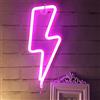 JEMESI Insegna al neon con fulmine a LED, insegne al neon rosa per camera da letto, cartello al neons decorativo da parete con fulmine, USB/a batteria, luci al per la decorazione della stanza dei giochi
