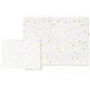 various Set Lenzuola Lettino 60x120 cm, 3 Pezzi, Stelle Beige/Bianco | 100% cotone morbido e traspirante per il lettino e il riposo quotidiano.