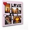 ConKrea - Quadro Personalizzato "Love in Pink" 20x20 cm - Collage con Stelle e Cuori - Idea Regalo Colorata e Dolce per la Tua Metà