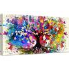 HALFLEMART Grande Stampa su tela con Cornice Colorato Albero della vita Astratto Pittura Farfalla Fiori Quadri su tela Quadri Moderni Poster Stampe da Parete per Soggiorno Camera da letto 50x100cm