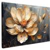 MuchoWow© Quadri Moderni Soggiorno Poster Da Parete Decorazioni Muro | 90x60 cm - Salotto Quadro Grande Foto Con Cornice Stampe Su Tela Camera Da LettoFiori - Oro - Arte - Nero - Moderno