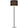 lux.pro Lampada da Terra Alta 155 cm con Paralume Cilindrico in Tessuto Lampada a Stelo con Sfere Decorative Piantana Elegante per Salotto Soggiorno Nero/Color Cromo