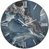 Generico Orologio da Parete, Soggiorno, Cucina, Moderno,Effetto marmo, Base legno, Lavorazione a resina, Numeri a rilievo, Diametro disponibile 40/60/80/100 cm, Made in Italy (piside, 40 cm.)