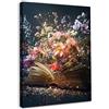 Dazzlewall Incorniciato Quadro Libro Fiorale Colorato, Poster Fantasy Vintage Estetico Biblioteca per Studio Camera da Letto Soggiorno Biblioteca 30×40 cm