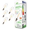 greenandco 5x Lampadina a filamento LED IRC 90+ E14 2W (equivalente 20W) 200lm 2700K (bianco caldo) 360° 230V AC Vetro, forma de vela, nessun sfarfallio, non dimmerabile