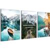 Novart Quadro decorativo Natura Montagne - Completamente Pronto Da Appendere - Collage Moderno - Soggiorno Camera da letto Corridoio N028336a