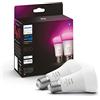 Philips Hue Lampadina Smart LED E27, Confezione da 2 | Luce bianca o colorata, 15 W, 800 lm, Dimmerabile, Smart Home, Controllo via app e bluetooth