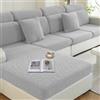 Ystyle Copricuscini Divano Elasticizzato, Copridivano Cuscini Separati, Copriseduta Divano Natalizio, Copri Cuscini Divano Antigraffio, Coprisedile Per Divano (1 Posto*3, Grigio Argento)