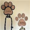 SHENGBEIDZ Porta Guinzaglio Personalizzato For Cani, Gancio For Guinzaglio In Legno Massello Con Impronta Di Zampa, Appendiabiti Da Parete Con Nome Dell'animale Domestico Inciso In Stile Fattoria
