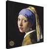 Wallazz Quadri Moderni Soggiorno Riproduzione Quadri famosi su tela - 100% Made in Italy - Jan Vermeer La Ragazza Con l'Orecchino di Perla - Quadro Camera da Letto - Qualità Artigianale - 50x70cm