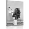 QPLGTU Decorazione da Parete per Bagno, Poster Fotografico di Animali in Bianco e Nero, Foto di Bestiame delle Highlands, Poster Stampato Divertente, Senza Cornice (Elefante, 20x30 cm)