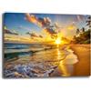 Printerland Quadri Moderni PAESAGGIO MARE TRAMONTO Quadro moderno da Parete XXL grande Stampa su tela Canvas Decorazione Murale muro Soggiorno Arredo Camera da letto Cucina (11, 50x70 cm, Canvas intelaiato)
