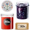 KADAX Set di 50 vasetti per marmellata in Vetro 350ml Ø82 Fiori - Tappo a Vite ermetico, per marmellate, Miele, confetture e bomboniere