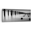 ARTTOR Stampe da Parete 100x40 cm Quadro su Tela Bianco e Nero Paesaggi - 2229 | Mare Orizzonte Oceano Quadro Decorativo Grande 1 pezzo Soggiorno Camera da Letto Arte da Parete Decorazione da Parete ARTTOR
