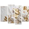 islandburner Quadro su tela Texture di marmo Bianco Colori oro Fiori d'oro Design di lusso JCTS Quadri Stampe Immagini Murale Decorazione da parete