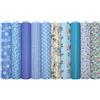 VIRETH HAUS Set da 10 Tessuti in Cotone, 50 x 50 cm Stoffe per Cucito, 100% Puro Cotone Pacchi di Tessuto Patchwork, Tessuti per Quilting, Fai da Te, Artigianato e Abbigliamento per Bambole (Blu)