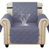 Ystyle Copripoltrona 1 Posto Con Braccioli Universale, Blu Grigio | Copridivani Trapuntato Con Tasche, Copridivano Antigraffio Gatto Cani, Copri Divano Salvadivano Antimacchia Antiscivolo