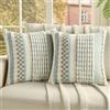 Ystyle Chenille Federe Cuscini Divano 50x50 2 Pezzi, Federa Cuscino Decorativa a Strisce con Texture Trapuntata Soffice, Boho Copricuscino Divano per Divano Soggiorno Camera, Grigio
