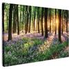 MuchoWow© Quadri Grandi Dimensioni Quadretti Da Parete Quadro Moderno | 120x80 cm - Camera Da Letto Stampa Foto Su Tela Soggiorno Cornice DecorazioniForesta - Natura - Fiori - Sole - Albero - Viola