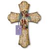F.LLI BONELLA FRATELLI BONELLA - Crocifisso da Parete in Legno di Pioppo Raffigurante San Michele Arcangelo - Vintage 17x24 cm - Made in Italy