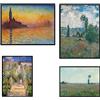 Printerland SET POSTER da parete Stampe da muro stile MONET Cartoncino Extrawhite - SENZA CORNICE - Decorazione Murale Soggiorno Arredo casa Camera da letto Cucina (MONET)
