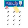 Stick & Aim Confezione di mosche per orinatoio (13 bianchi) adesivi per WC con strumento di lisciatura per una facile installazione su servizi igienici e orinatoi, divertente aiuto per l'allenamento del water