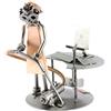 Steelman24 I Omini di Viti Donna delle Pulizie con Aspirapolvere I Idee Regalo Originale I Soprammobili in Metallo I Modellino