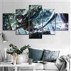 Amdai Stampa su Tela Pittura Wall Art 5 Pannelli Levi Ackerman Attack On Titan Anime Poster Immagini per Soggiorno Decorazione della casa + Stampa su Tela Arte murale 5 Pannelli Anime Giapponesi Hero B