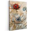 MuchoWow© Quadri Con Cornice Decorazione Quadri Per Camera Da Letto | 60x90 cm - Quadretti Da Parete Moderni Quadro Moderno Soggiorno Grande Foto Su Tela Fiori - Beige - Moderno - Illustrazione