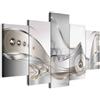 B&D XXL - Quadri Moderni Camera da Letto Grandi, Fiori Orchidea, 150x75 cm | Chiodi Inclusi, 5 Pezzi, Quadro Moderno, Stampa su Tela, Componibili, Resistenti Allo Sbiadimento, Produzione Europea