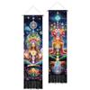 PLIGREAT Confezione da 2 arazzi verticali con nappe, stile yoga, per camera da letto, bagno, soggiorno, caldo, lungo, sottile, decorazione artistica per la casa, 130 x 33 cm
