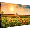 Wallazz Quadri Moderni Soggiorno Paesaggio di campagna, Fiori - 100% Made in Italy - Stampa su Tela - Quadro Camera da Letto - Qualità Artigianale - 50x100cm