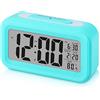Sarsumir Sveglia Digitale, Sveglia da Comodino Silenziosa Smart a Batteria con Luce Notturna a LED Orologio Digitale con Funzione Snooze Data Temperatura per Bambini Ragazza Ragazzo Adulti, Blu