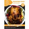 AYZAL Sacchetti da forno per arrosto con cravatte, 30 pezzi (38 x 25 cm), sacchetti da forno per arrostire pollo, pesce, carne, verdure, tacchino per forno e microware