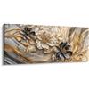 Lupia - Quadro moderno Canvas World FLOWERS FLUID MARBLE 52x122 cm, Stampa su Tela effetto Pennellate tridimensionale, Telaio in Legno, per soggiorno capezzale camera da letto, ufficio