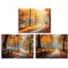 PIY PAINTING Paesaggio Naturale Arte Murale Su Tela, Autunno Immagini, Stampa Su Tela, Facile Da Appendere Per Soggiorno Ufficio Ingresso Caffè e Lo Studio Di Yoga, Set Di 3, 30x40 cm (90x40 cm)