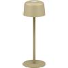 goobay Lampada da tavolo a LED ricaricabile 25 cm, 3 livelli di luminosità, comando touch, 150 lm, 3000 K, bianco caldo, autonomia fino a 12 ore, IP44, cavo di ricarica USB-C incluso - beige, 77678
