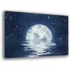 Printerland Quadri Moderni PAESAGGIO MARE Luna Stelle Marino Quadro moderno da Parete XXL grande Stampa su tela Canvas Decorazione Murale muro Soggiorno Arredo Camera da letto Cucina (70x100 cm, 1)