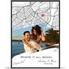 Metahoga Personalizzato Dove Tutto è Iniziato Foto Mappa Stampa | Dimensioni A3 & A4, stampa murale, regalo per coppie per anniversario, compleanno, San Valentino