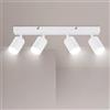 Ketom Faretti LED Soffitto GU10, Faretto LED Interno Orientabile 4 Luci | Binario Faretti Soffitto Bianco, Moderno Lampadario Faretto Cucina, Faretti da Soffitto, Senza Lampadina