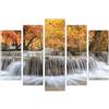 AREDE Set di 5 Stampe da Parete Quadri Moderni Decorazioni da Muro per Casa Soggiorno Camera da Letto e Cucina Cascata autunnale| 120 x 80 cm | Pronto da appendere