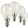 SUNSEED 4x Lampadina E14 Filamento LED 3W Sfera G45 350 Lumen Luce Calda 2700K, 32W Equivalente