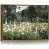 FajerminArt Quadri Moderni Con Cornice Paesaggio Alberi Verdi Vintage Stampe da Parete Strada Rurale Con Fattoria Quadro Piante Fiorite Naturali Stampa Su Tela Decorazioni per Soggiorno Camera da Letto 30X40cm