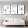 UGZDEA Set di poster su tela di Pflanzen, colore nero e bianco, decorazione per il soggiorno, la camera da letto, senza cornice(E,3x20x30cm)