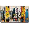 Giallobus - Quadro - 45 - Skyline Color 01 - Tela Canvas Telaio Standard - 140x80 - Pronto da Appendere - Quadri Moderni per la casa