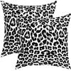 Loussiesd Set di 2 federe per cuscino con stampa leopardata morbido nero bianco ghepardo federe per cuscini decorative con stampa animalier federe per cuscino donna uomo safari federe 40 x 40 cm