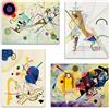 LuxHomeDecor Set 4 Quadri 40x30 cm - Stampa su Tela con telaio in legno - Wassily Kandinsky - Composizioni Astratte e Geometriche